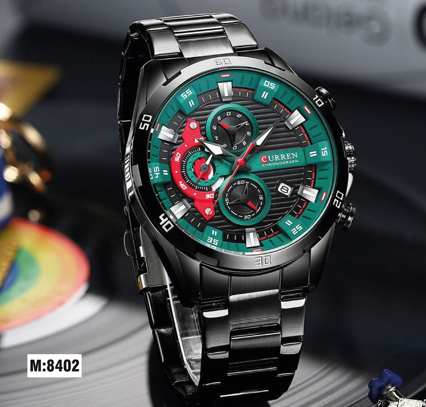 Curren M8402 cronógrafo + Estuche original GRATIS